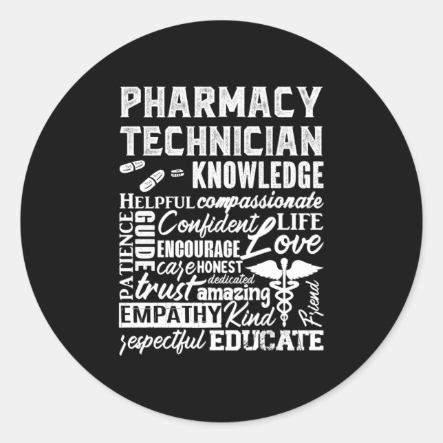Pharmacy Technician Quote Medicine Pharmacist Classic Round Sticker (Front)