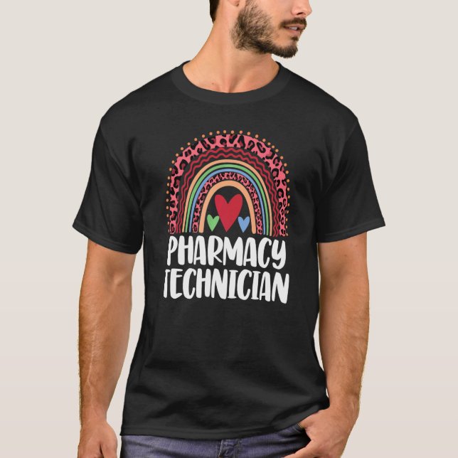 Pharmacy Technician Rainbow  Men Leopard Rainbow L T-Shirt (Front)