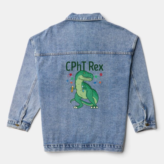 Pharmacy Technician Tech CPhT Rex Denim Jacket (Back)