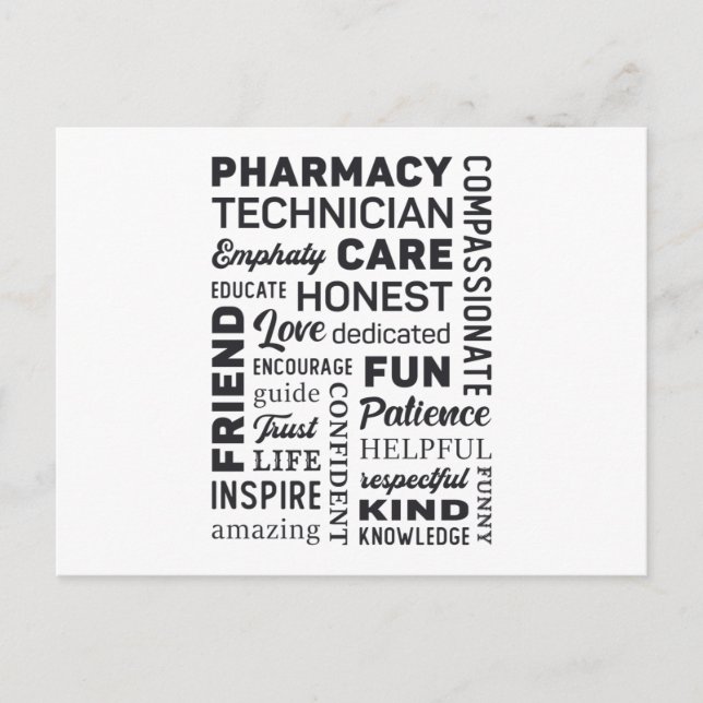Pharmacy Technician Tech Medicine Pharmacist Gift Postcard (Front)