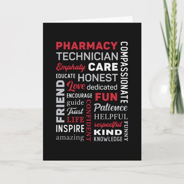 Pharmacy Technician Tech Medicine Pharmacist Quote Card (Front)