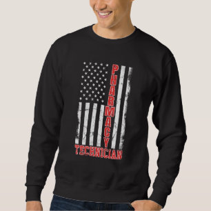 Pharmacy Technician US American Flag Pharmacy Tech Sweatshirt