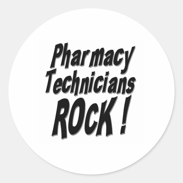 Pharmacy Technicians Rock! Sticker (Front)