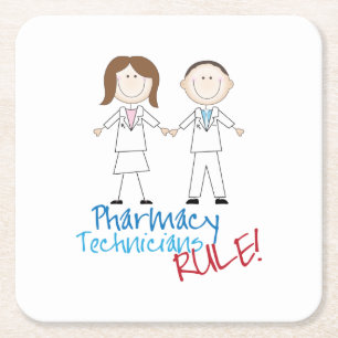 Pharmacy Technicians Square Paper Coaster