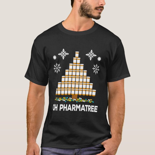 Pharmacy Tree Medication Pharmacist Fun T-Shirt (Front)