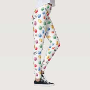 Pharmacy Watercolor Pills & Rx Symbol Leggings
