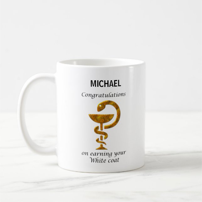 Pharmacy White Coat Ceremony Congratulations Coffee Mug (Left)