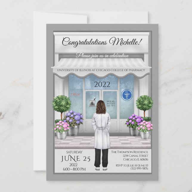 PharmD Doctor Medical Graduation Invitation (Front)
