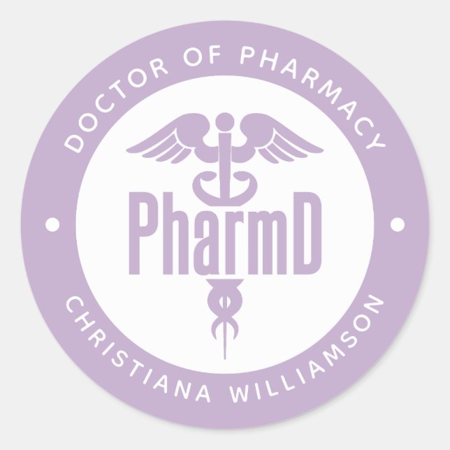 PharmD Doctor of Pharmacy Graduation Pharmacist Classic Round Sticker (Front)