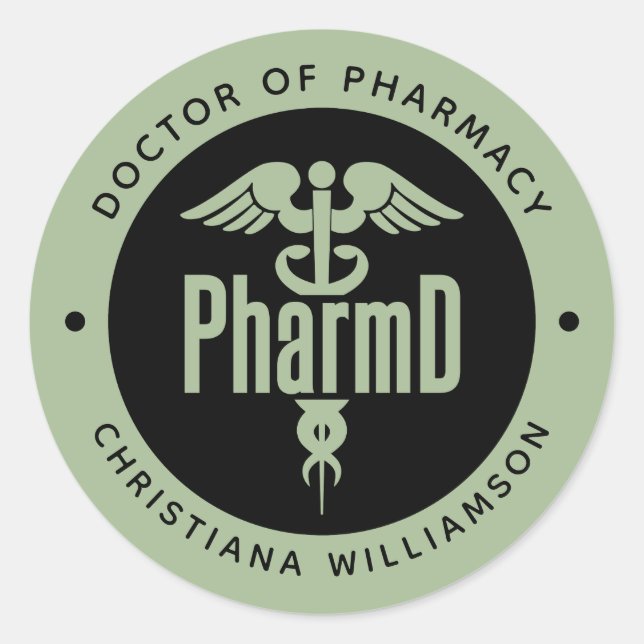 PharmD Doctor of Pharmacy Graduation Pharmacist  Classic Round Sticker (Front)