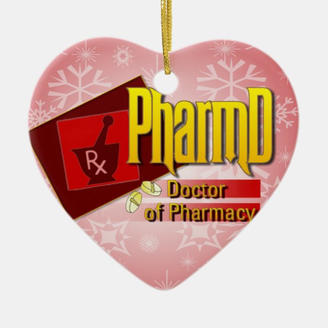PharmD Doctor of Pharmacy LOGO Ceramic Tree Decoration (Front)