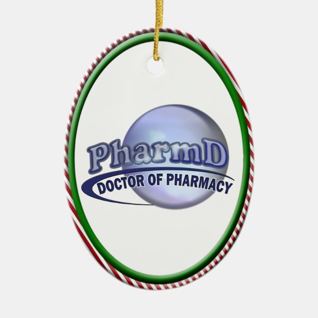 PharmD LOGO - DOCTOR OF PHARMACY Ceramic Tree Decoration (Front)