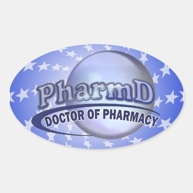 PharmD LOGO - DOCTOR OF PHARMACY Oval Sticker (Front)