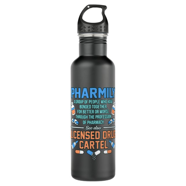 Pharmily Pharmacist Technician Pharmacy PharmD 710 Ml Water Bottle (Front)