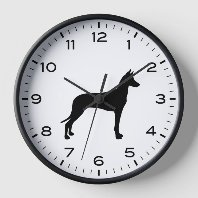 Pharoah Hound Dog Breed Silhouette Clock (Front)