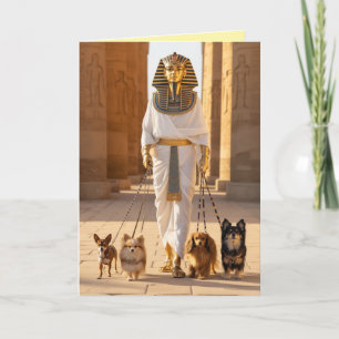 Pharoah Walkin' the Dog Card