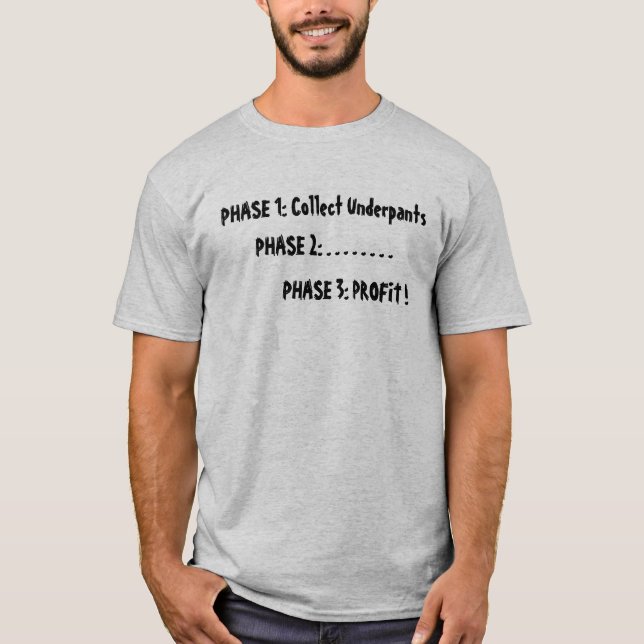 PHASE 1: Collect Underpants, PHASE 2: . . . . .... T-Shirt (Front)