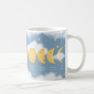 Phases of the Cheese Moon Grey Sky Lunar Chart Coffee Mug