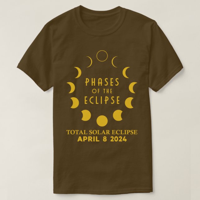 Phases Of The Eclipse 2024 Solar Eclipse T-Shirt (Design Front)