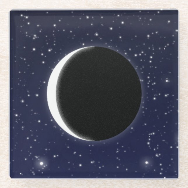 Phases of the Moon, 1 of 6 Glass Coaster (Front)