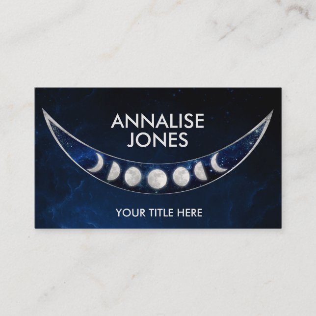 Phases of the moon - nebula business card (Front)