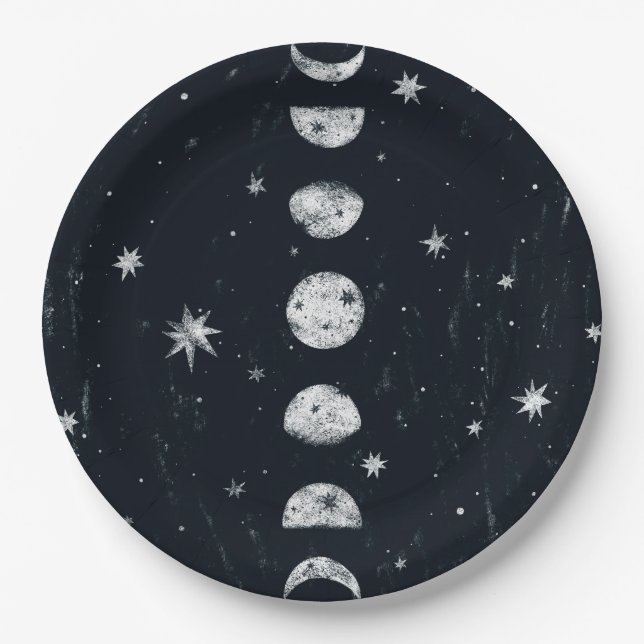 Phases of the moon paper plate (Front)