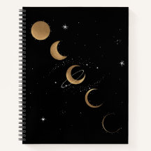 Phases of the Moon Spiral Notebook