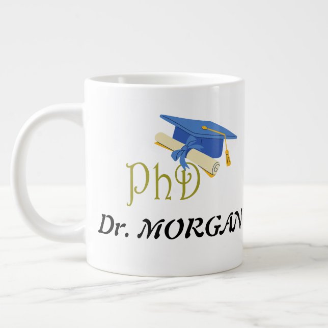 PhD Cool Medical Graduate Congrate New Doctor Large Coffee Mug (Left)