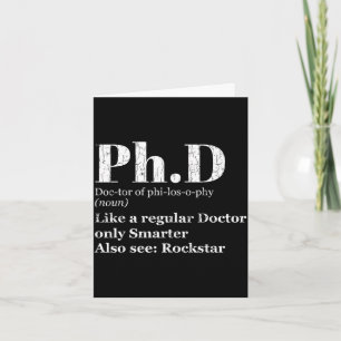Phd definition funny graduation candidate graphic card