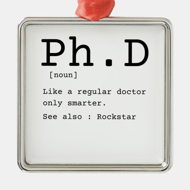 PhD definition philosophy doctor dissertation Metal Tree Decoration (Front)