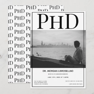 PhD degree Graduate Photo Graduation Party Invitation