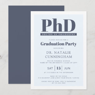 PhD Doctor of Philosophy Doctoral Graduation Invitation