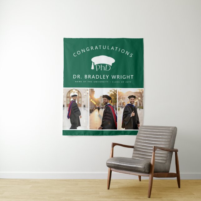 PhD Doctoral Grad Hat Doctoral Graduation Tapestry (In Situ)