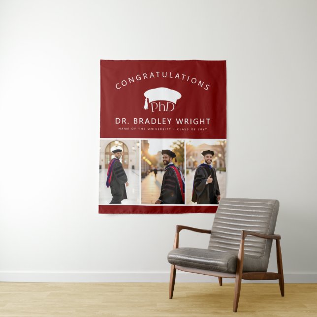 PhD Doctoral Grad Hat Doctoral Graduation Tapestry (In Situ)