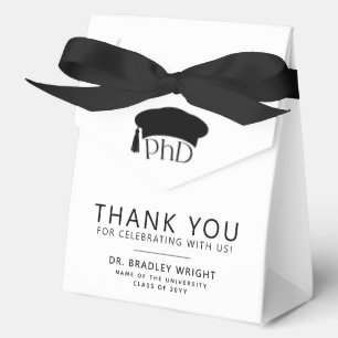 PhD Doctoral Grad Hat Graduation Thank You Favour Box