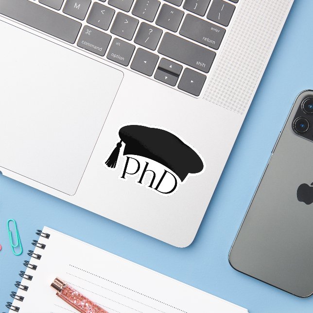 PhD Doctoral Hat Doctoral Degree Graduation (Laptop w/ iPhone)