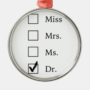 PhD gifts for women Metal Tree Decoration