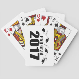 PhD Grad 2017 Caps And Diplomas (Black) Playing Cards