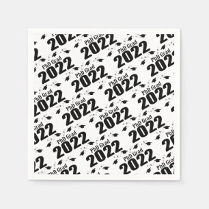 PhD Grad Graduation Caps & Diplomas (Black) Napkin