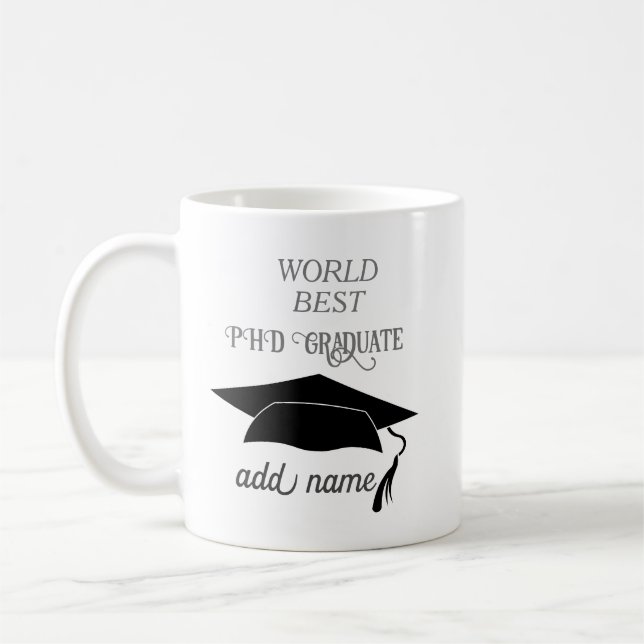 PHD Graduate Celebration Achievement Academic Succ Coffee Mug (Left)
