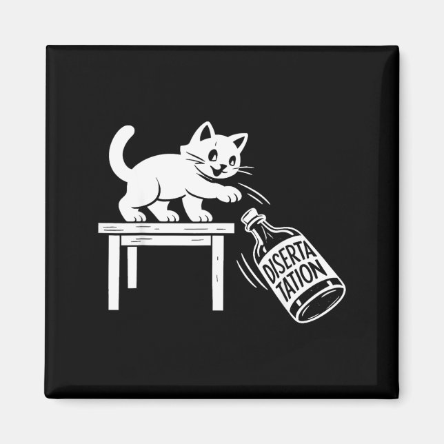 Phd Graduation Cat Funny Doctorate Graduation Cool Magnet (Front)