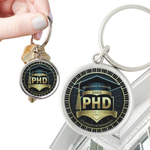 Phd graduation doctoral thesis defence Keychain