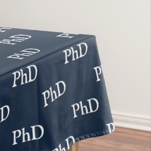 PhD Graduation Grad Graduate Navy Blue Tablecloth