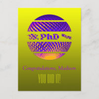 PhD graduation greeting card colourful