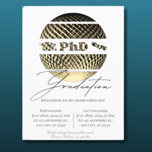 Phd graduation invitation  postcard