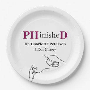 PhD Graduation Party  Paper Plate
