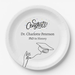 PhD Graduation Party  Paper Plate