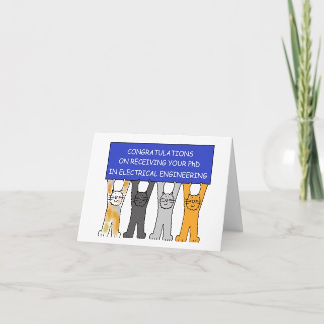 Phd in Electrical Engineering Congratulations Card (Front)
