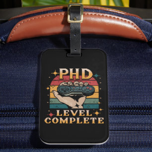 PhD Level Complete Graduation Doctorate Gaming Luggage Tag