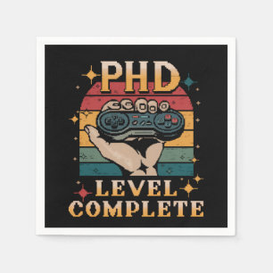 PhD Level Complete Graduation Doctorate Gaming Napkin